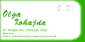 olga kohajda business card